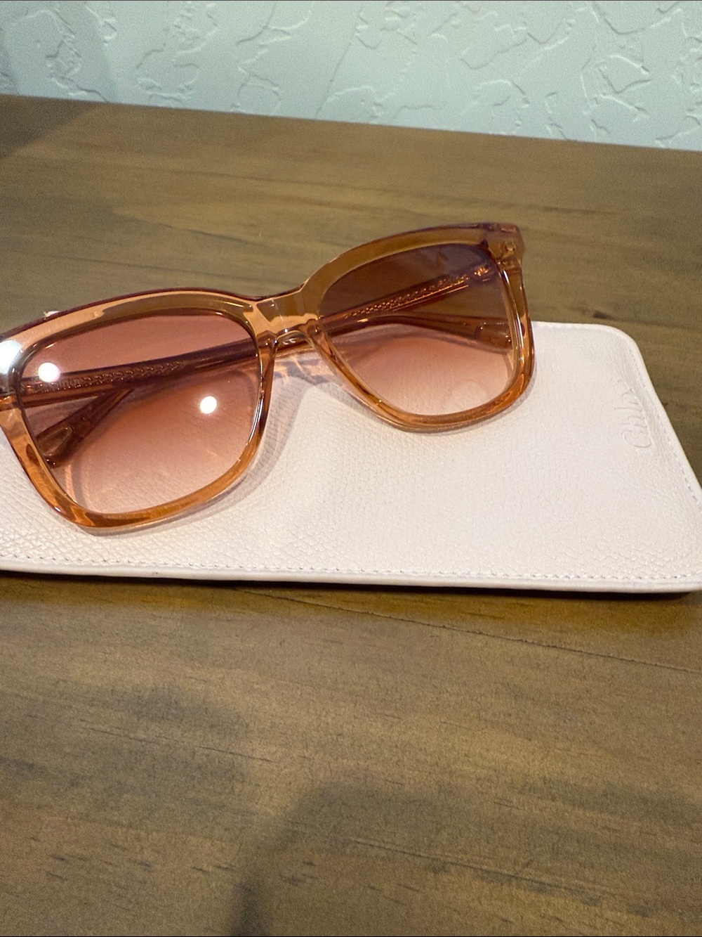 Chloé Esther Square Translucent Amber Sunglasses CH0079S